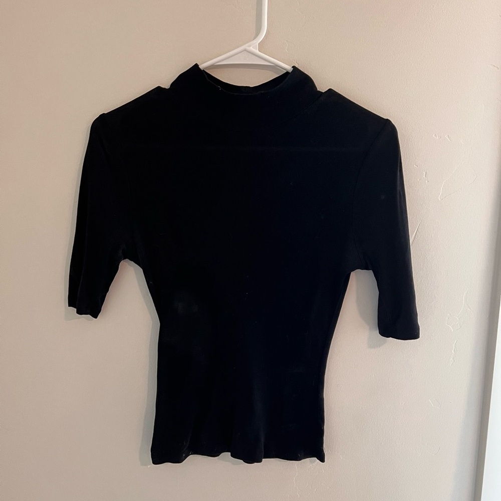 Top shop small black crop top turtleneck